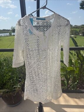 Solitaire White Swim Coverup